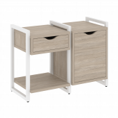 Loft Тумба на регулируемых опорах наборная. Вариант №3 VR.L-TN-3.O Дуб аттик/Белый металл 970*460*719 Loft Тумба на регулируемых опорах наборная. Вариант №3 VR.L-TN-3.O Дуб аттик/Белый металл 970*460*719