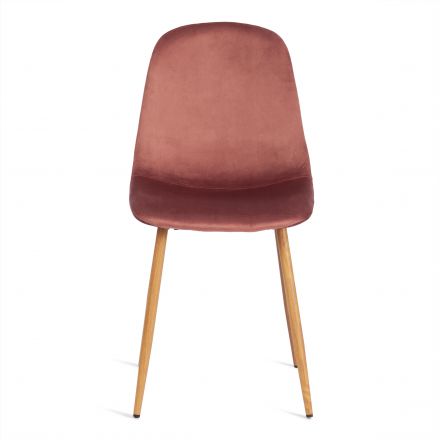 Стул BREEZE (mod. 4724) / 1 шт. в упаковке вельвет/металл, 44 х 53 х 87 см, Coral (коралловый) HLR44 / натуральный