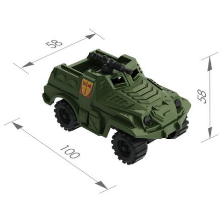 Военная машина игрушечная РАЗВЕДЫВАТЕЛЬНАЯ "След", пластиковая, 10x6x6 см, НОРДПЛАСТ, 378