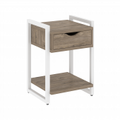 Loft Тумба на регулируемых опорах с ящиком и полкой VR.L-T1.O Тиквуд тёмный/Белый металл 500*460*719