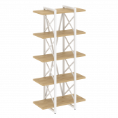 Loft Стеллаж на регулируемых опорах-5 полок VR.L-MST.O-5.4V Тиквуд светлый/Белый металл 800*400*1650