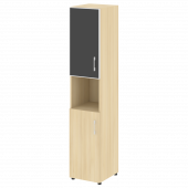 Yalta Шкаф узкий LT.SU-1.4 R (L) black Акация/Стекло black 400*450*1987