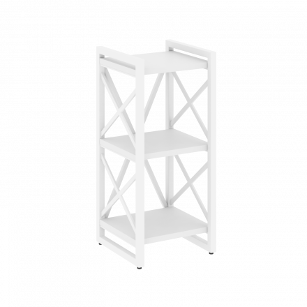 Loft Стеллаж на регулируемых опорах-3 полки VR.L-MST.O-3.4 Белый бриллиант/Белый металл 400*400*910