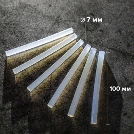 Клеевые стержни, диаметр 7 мм, длина 100 мм, прозрачные, комплект 6 шт., BRAUBERG, европодвес, 670291