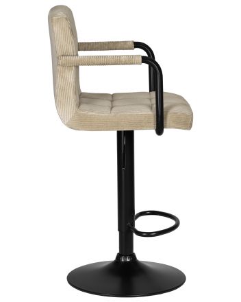 Набор 2 шт Стул барный DOBRIN KRUGER ARM BLACK, бежевый вельвет (LAR-E2041-04)