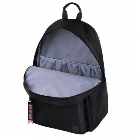 Рюкзак BRAUBERG FASHION CITY универсальный, карман-антивор, "Hug me", черный, 44х31х16 см, 272570