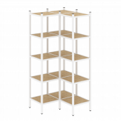 Loft Угловой внутренний стеллаж наборный VR.L-32 Тиквуд светлый/Белый металл 862*862*1869