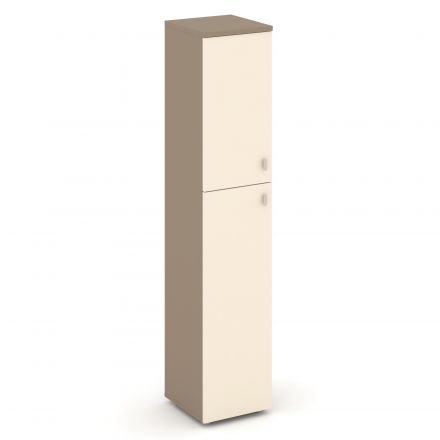 Estetica Шкаф высокий узкий лев. (1 сред. фасад ЛДСП+1 низ. ЛДСП) ES.SU-1.8 (L) Латте/Сатин 400*420*1977