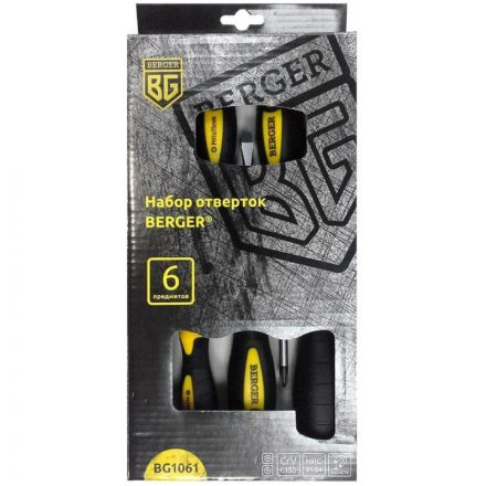 Набор отверток 6 предметов BERGER BG1061 Набор отверток 6 предметов BERGER BG1061