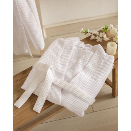 Халат вафельный Luscan Кимоно размер 54-56, белый