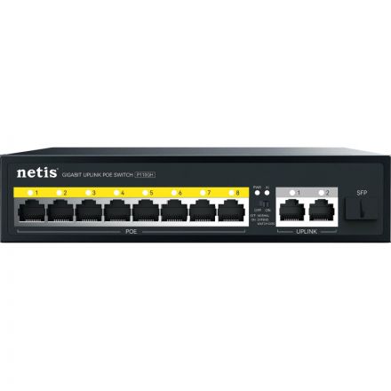Коммутатор Netis P110GH 8х100 Мбит/с PoE+ 120Вт, 2х1000 Мбит/с, 1xSFP
