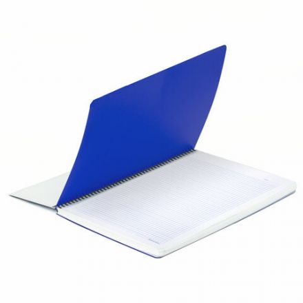 Тетрадь обложка пластик, А4, 80 л., спираль пластик, клетка, BRAUBERG "Metropolis", синий, 404741