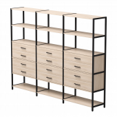 Набор стеллажных систем №10 Everprof EVO 2440x385x1840 Дуб Соната/Черный