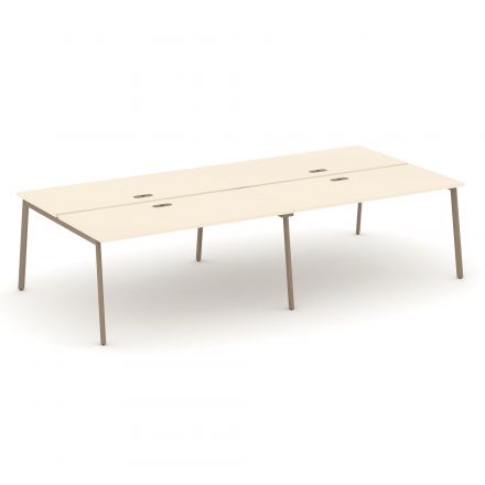 Estetica Рабочая станция на 4 места ES.D.RS-4.4-LP Сатин/Латте металл 3160*1500*750