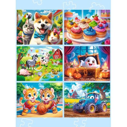 Пазл картонный "Милые картинки", 12 элементов, АССОРТИ, поле 17,5 х 13 см, 20 видов