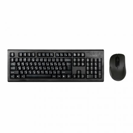 Набор беспроводной A4TECH 7100N, USB, 104 клавиши, 2 кнопки + 1 кнопка-колесо, черная, 613833