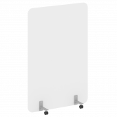 R-line Перегородка на металлических опорах, на роликах DP.R-120-180 Белый бриллиант/Серый металл 1200*18*1800