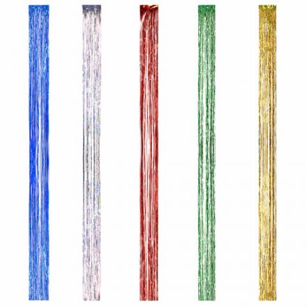 Дождик новогодний голография, ширина 10 см, длина 1,5 м, ассорти 5 цветов, ЗОЛОТАЯ СКАЗКА, 592287