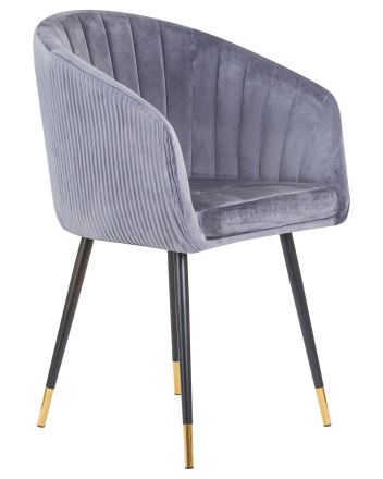 Стул обеденный DOBRIN MARY, серый велюр (1922-19)