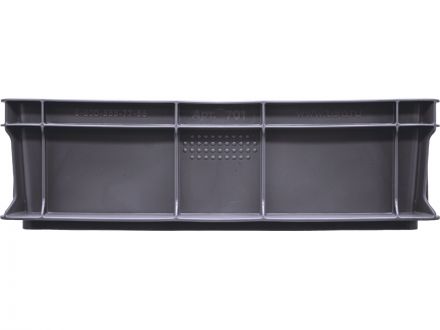 Ящик 400х300х120 сплошной, с внешней ручкой  серый