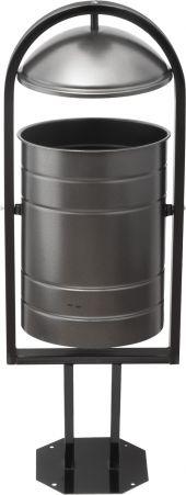 Урна уличная 370х300х1000 серебряная