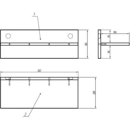 Полка Мебель для дома IN  навесная Homeoffice 502x200x184 Белый