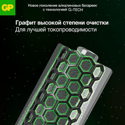 Батарейки КОМПЛЕКТ 2 шт., GP Ultra G-Tech, AAA (LR03, 24А), алкалиновые, мизинчиковые, 24AUA21-2CRSBC2
