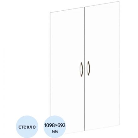 Дверь MON_Канц стеклянная 2 шт ДК 35 (18733) прозр