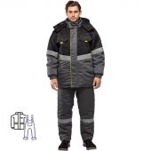 Костюм рабочий зимний муж з43-КПК сер/черн р.60-62/170-176 (серия З)