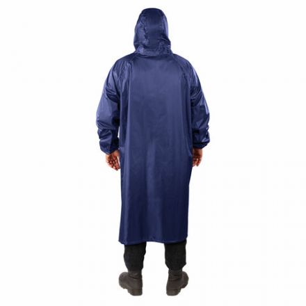 Дождевик-плащ синий на молнии многоразовый с ПВХ-покрытием, размер 52-54 (XL), рост 170-176, ГРАНДМАСТЕР, 610866
