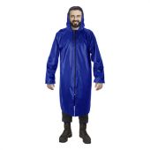 Дождевик-плащ синий на молнии многоразовый с ПВХ-покрытием, размер 52-54 (XL), рост 170-176, ГРАНДМАСТЕР, 610866