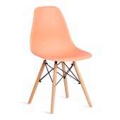 Стул Tetchair CINDY (EAMES) (mod. 1801) дерево бук/металл/сиденье пластик, 45x51x82 см, Orange (Оранжевый)