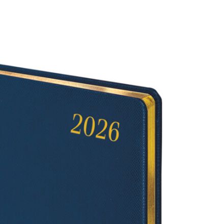 Еженедельник датированный 2026, БОЛЬШОЙ ФОРМАТ 210х297 мм, А4, BRAUBERG "Iguana", под кожу, синий, 117155
