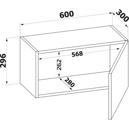 Шкаф Сокол настенный ПН-06.2 600x300x296 Дуб Сонома