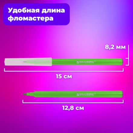 Фломастеры BRAUBERG "PREMIUM", 24 цвета, УЛЬТРАСМЫВАЕМЫЕ, классические, вентилируемый колпачок, картонная коробка с европодвесом, 151940