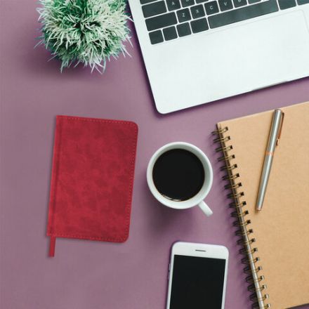 Ежедневник недатированный МАЛЫЙ 100х150 мм А6 BRAUBERG "Status", под кожу, 160 л., красный, 113367