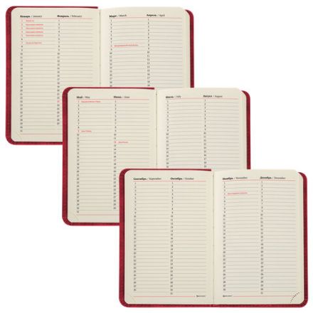 Ежедневник недатированный МАЛЫЙ 100х150 мм А6 BRAUBERG "Status", под кожу, 160 л., красный, 113367