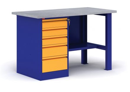 Верстак ВП-3 однотумбовый 5 ящиков (1390х685х860 мм) Верстак ВП-3 однотумбовый 5 ящиков (1390х685х860 мм)