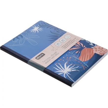 Тетрадь общая Attache Selection Navy nature Синий А5 80л клетка, сшивка
