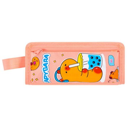 Пенал ЮНЛАНДИЯ ЮНИОР, 2 отделения, с ручкой, полиэстер, "Capybara", 21х8х6 см, 273814