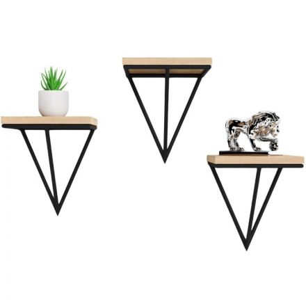 Полка KD настенная Калипсо-1, 1 ярус. каркас черный/ЛДСП дуб буратти