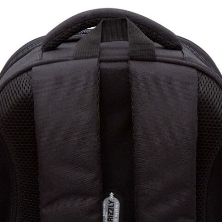 Ранец GRIZZLY анатомическая спинка, c брелоком, для девочек, "HEARTS", чёрный 36х28х20 см, RAz-586-5/1