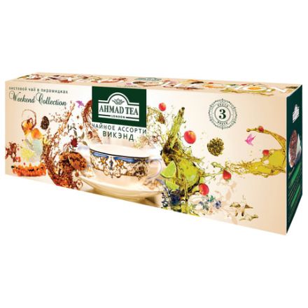 Чай AHMAD "Weekend Collection" ассорти 3 вкусов, НАБОР 60 пирамидок, N069