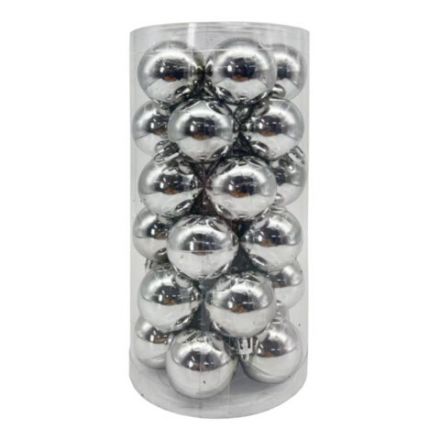 Шары ёлочные 30 шт., 4 см, "Solid Color", пластик, СЕРЕБРО, глянец, ЗОЛОТАЯ СКАЗКА, 592498