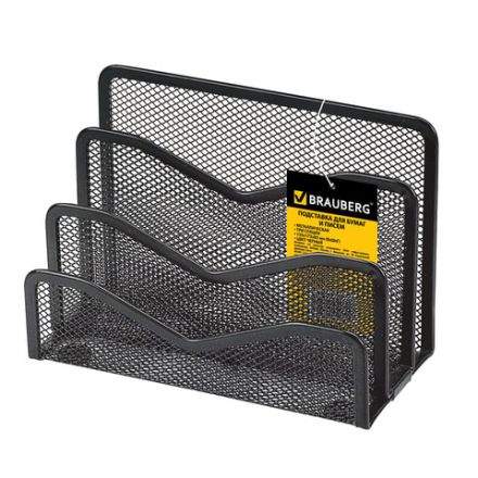 Подставка для бумаг и писем BRAUBERG "Germanium", металлическая, 3 секции, 122х173х83 мм, черная, 231946 Подставка для бумаг и писем BRAUBERG "Germanium", металлическая, 3 секции, 122х173х83 мм, черная, 231946