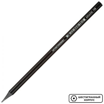 Карандаш чернографитный Attache Economy плаcтик, б/ластика, HB, черн.корпус Карандаш чернографитный Attache Economy плаcтик, б/ластика, HB, черн.корпус