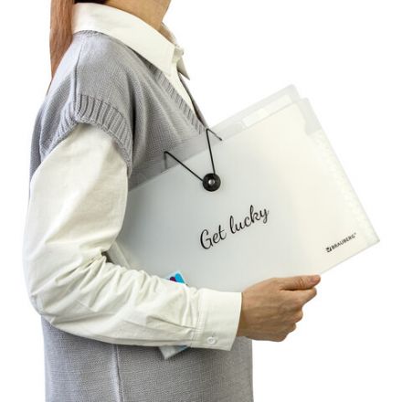 Папка-органайзер на резинке 8 отделений, BRAUBERG "Glassy", А4, прозрачная, 271928