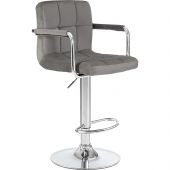 Стул барный LO_DOBRIN KRUGER ARM LM-5011_CH-M_V-MJ9-75 серый велюр Стул барный LO_DOBRIN KRUGER ARM LM-5011_CH-M_V-MJ9-75 серый велюр