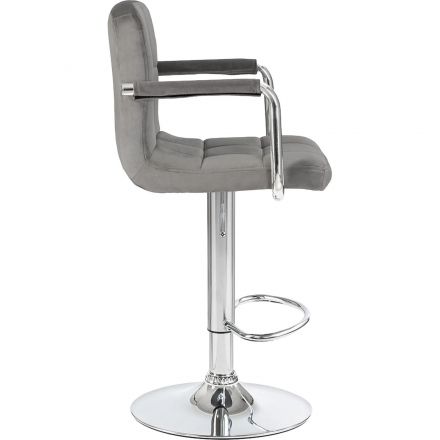 Стул барный LO_DOBRIN KRUGER ARM LM-5011_CH-M_V-MJ9-75 серый велюр