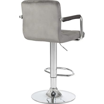 Стул барный LO_DOBRIN KRUGER ARM LM-5011_CH-M_V-MJ9-75 серый велюр
